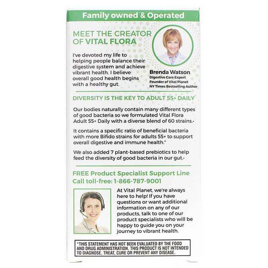 Vital Flora Adult 55+ Daily Probiotic + Prebiotics Shelf Stable, VTP
